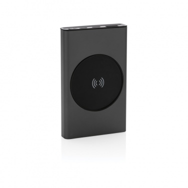 Logo trade promotional items image of: Terra RCS recycled aluminium 5000 mAh powerbank 5W wireless