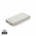 RCS standard recycled plastic wireless powerbank, white