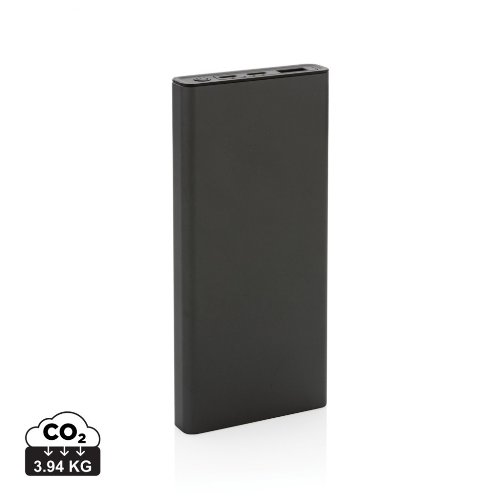 Logo trade promotional giveaway photo of: Terra RCS recycled 18W aluminium powerbank 10.000 mAh