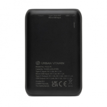 Logo trade promotional products image of: Urban Vitamin Alameda 10.000 mAh 18W PD powerbank