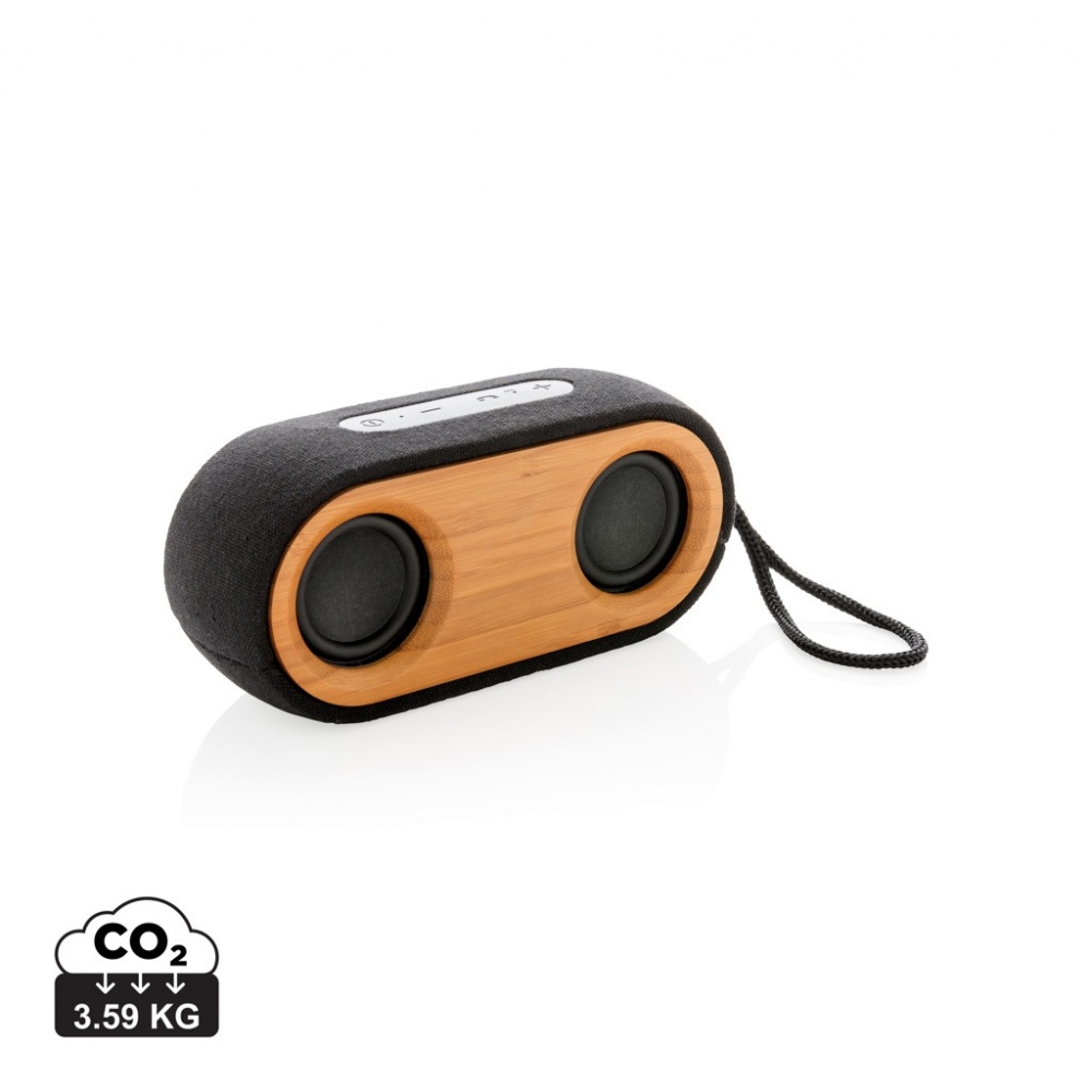 Logo trade promotional items picture of: Bamboo X double speaker