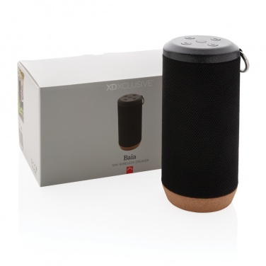 Logo trade promotional items image of: Baia 10W wireless speaker, cork