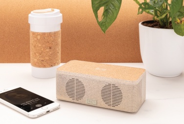 Logo trade promotional item photo of: Wheatstraw wireless charging speaker