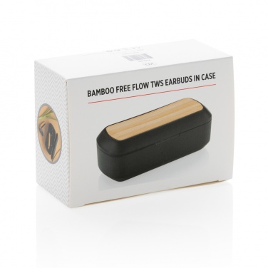 Logo trade promotional products picture of: Bamboo Free Flow TWS earbuds in case