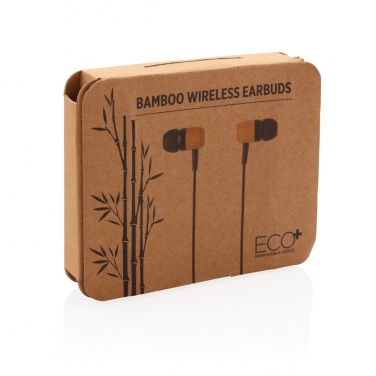 Logotrade advertising products photo of: Bamboo wireless earbuds