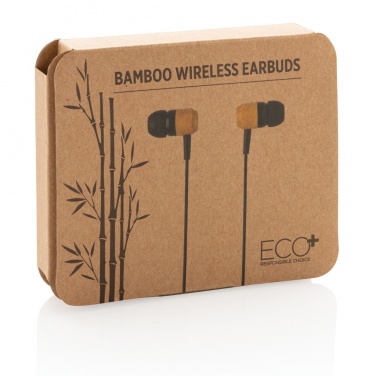 Logotrade advertising product image of: Bamboo wireless earbuds