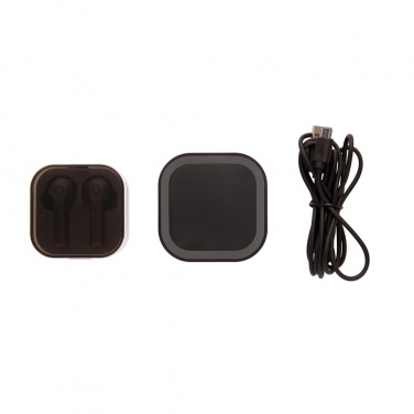 Logo trade promotional merchandise photo of: TWS earbuds in wireless charging case