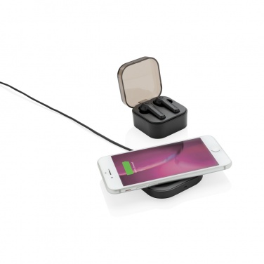 Logo trade promotional gift photo of: TWS earbuds in wireless charging case