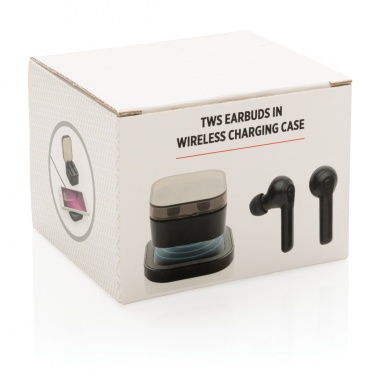 Logo trade promotional merchandise picture of: TWS earbuds in wireless charging case