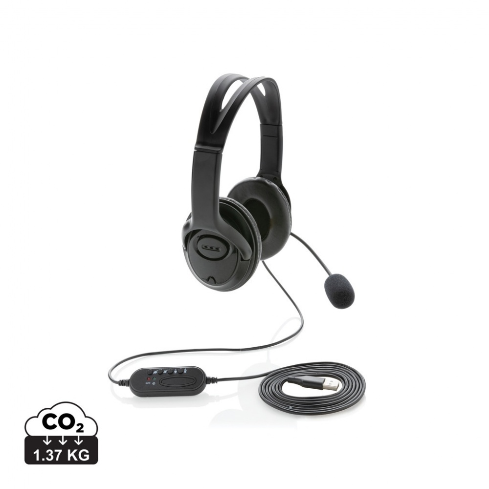 Logo trade promotional gifts picture of: Over ear wired work headset