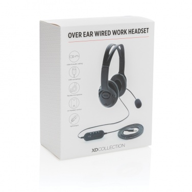 Logotrade business gift image of: Over ear wired work headset