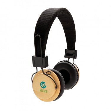 Logo trade promotional item photo of: Bamboo wireless headphone