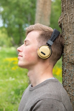 Logotrade promotional gift picture of: Bamboo wireless headphone