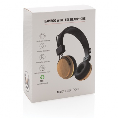 Logotrade advertising products photo of: Bamboo wireless headphone