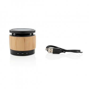 Logotrade business gift image of: Bamboo wireless charger speaker