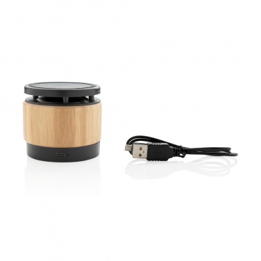 Logo trade business gift photo of: Bamboo wireless charger speaker