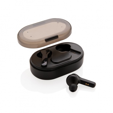 Logo trade advertising products image of: Light up logo TWS earbuds in charging case