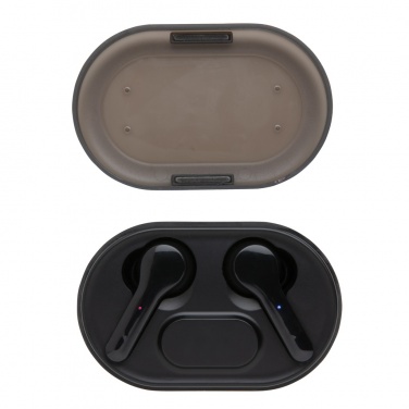 Logo trade promotional gift photo of: Light up logo TWS earbuds in charging case