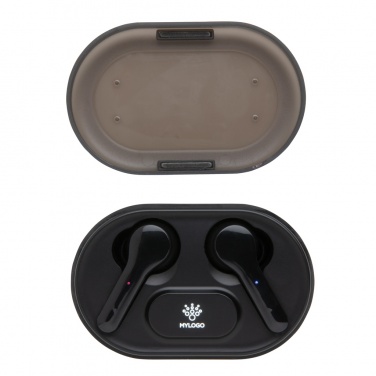 Logotrade promotional product picture of: Light up logo TWS earbuds in charging case