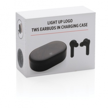 Logotrade business gift image of: Light up logo TWS earbuds in charging case