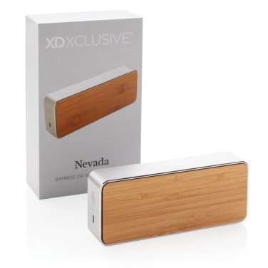 Logo trade promotional giveaways picture of: Nevada Bamboo 3W wireless speaker