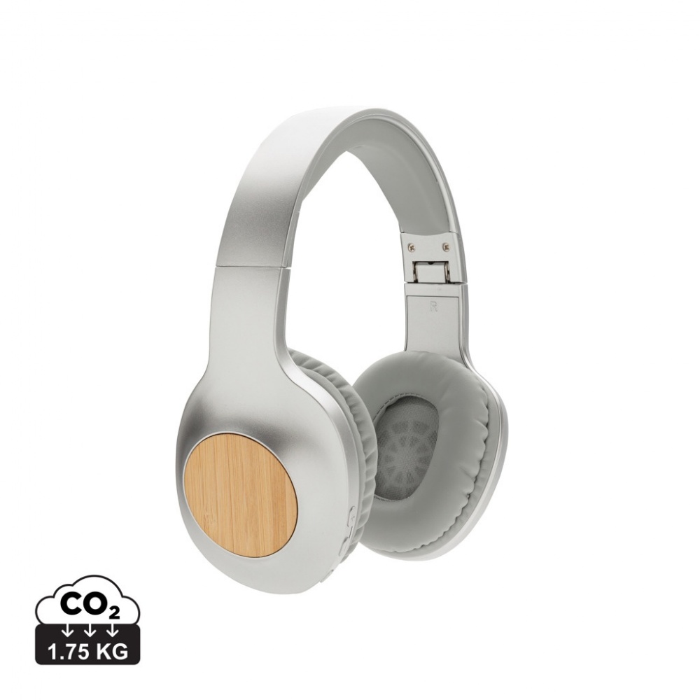 Logo trade corporate gift photo of: Dakota Bamboo wireless headphone