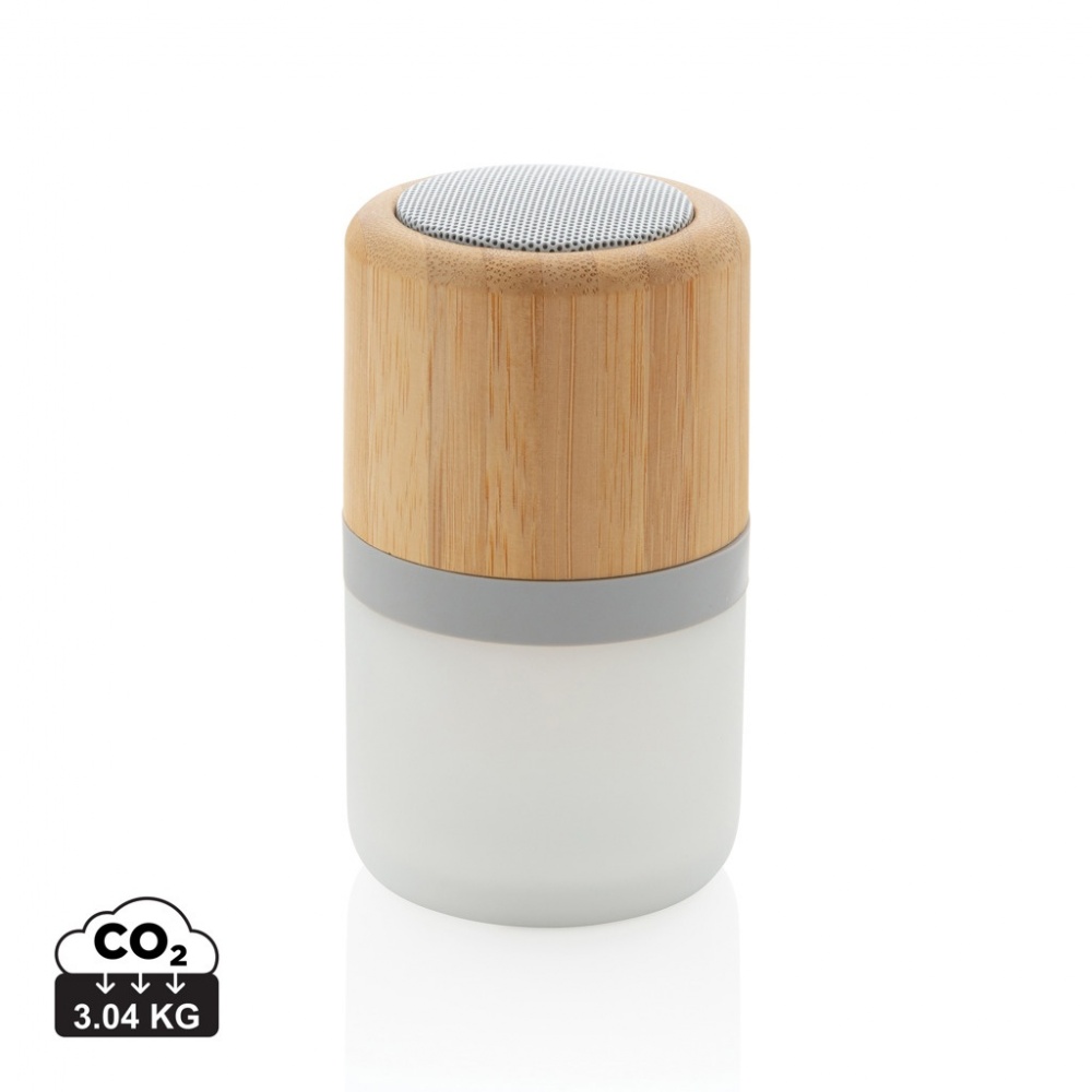 Logo trade promotional gifts image of: Bamboo colour changing 3W speaker light