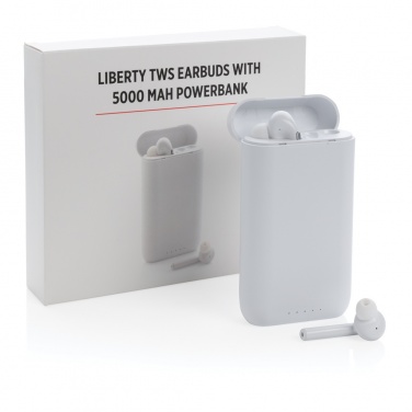 Logotrade promotional giveaway picture of: Liberty TWS earbuds with 5.000 mAh powerbank