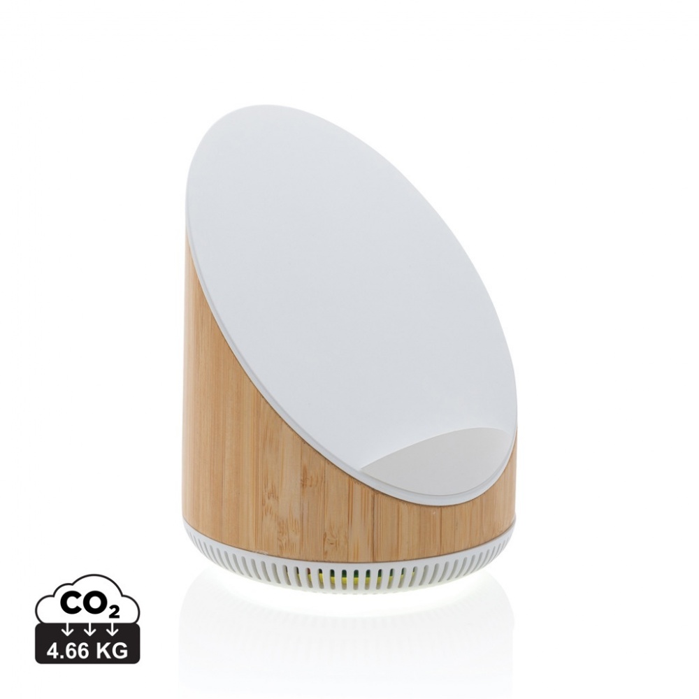 Logotrade promotional giveaway image of: Ovate bamboo 5W speaker with 15W wireless charger