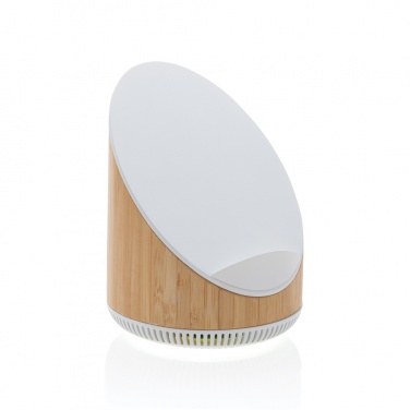 Logotrade corporate gift image of: Ovate bamboo 5W speaker with 15W wireless charger