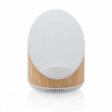 Logo trade promotional item photo of: Ovate bamboo 5W speaker with 15W wireless charger