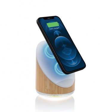 Logotrade promotional item image of: Ovate bamboo 5W speaker with 15W wireless charger