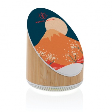 Logo trade promotional products image of: Ovate bamboo 5W speaker with 15W wireless charger