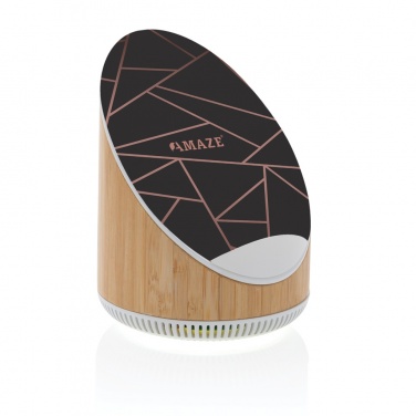 Logo trade promotional items picture of: Ovate bamboo 5W speaker with 15W wireless charger