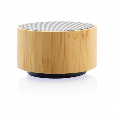 Logo trade promotional products image of: RCS recycled plastic and bamboo 3W wireless speaker