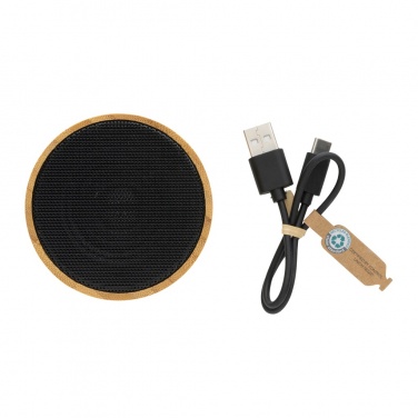 Logotrade promotional merchandise photo of: RCS recycled plastic and bamboo 3W wireless speaker