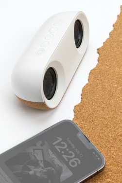 Logo trade promotional product photo of: Oregon RCS recycled plastic and cork 10W speaker