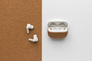 Logotrade business gift image of: Oregon RCS recycled plastic and cork TWS earbuds