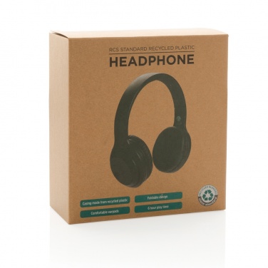 Logo trade promotional merchandise photo of: RCS standard recycled plastic headphone