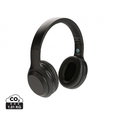 Logo trade corporate gifts image of: RCS standard recycled plastic headphone