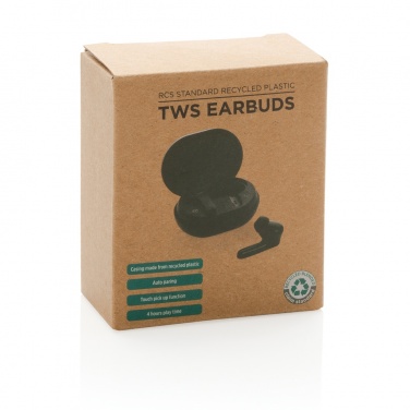 Logo trade promotional giveaway photo of: RCS standard recycled plastic TWS earbuds