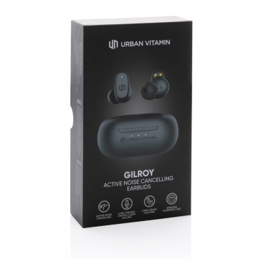 Logo trade promotional product photo of: Urban Vitamin Gilroy hybrid ANC and ENC earbuds