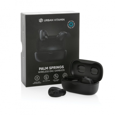 Logo trade promotional merchandise photo of: Urban Vitamin Palm Springs RCS rplastic ENC earbuds