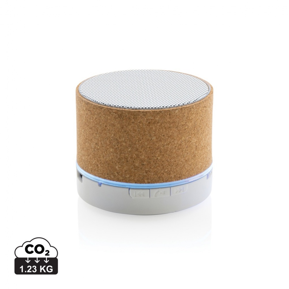 Logo trade promotional merchandise picture of: Cork 3W wireless speaker