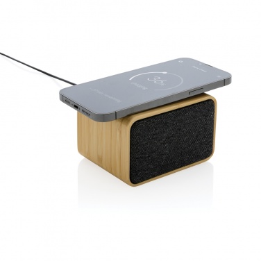 Logo trade promotional products picture of: RCS Rplastic 3W speaker with bamboo 5W wireless