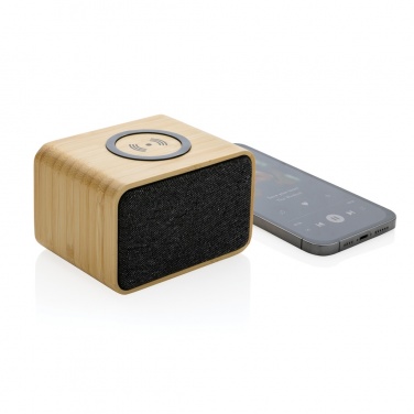 Logo trade advertising product photo of: RCS Rplastic 3W speaker with bamboo 5W wireless