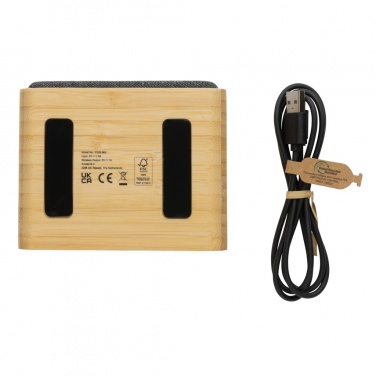 Logo trade promotional giveaways image of: RCS Rplastic 3W speaker with bamboo 5W wireless