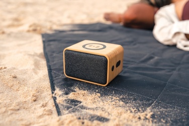 Logo trade promotional merchandise photo of: RCS Rplastic 3W speaker with bamboo 5W wireless