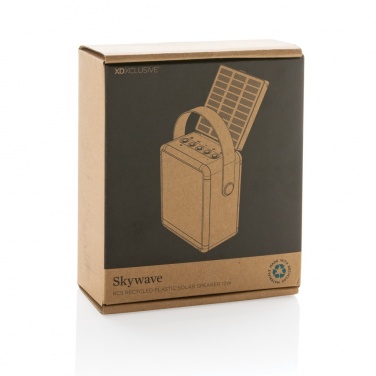 Logo trade promotional merchandise picture of: Skywave RCS recycled plastic solar speaker 12W