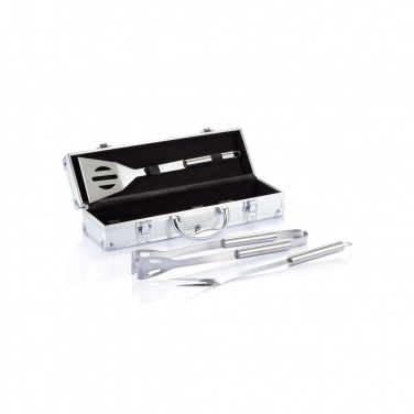 Logo trade promotional giveaways picture of: 3 pcs barbecue set in aluminium box